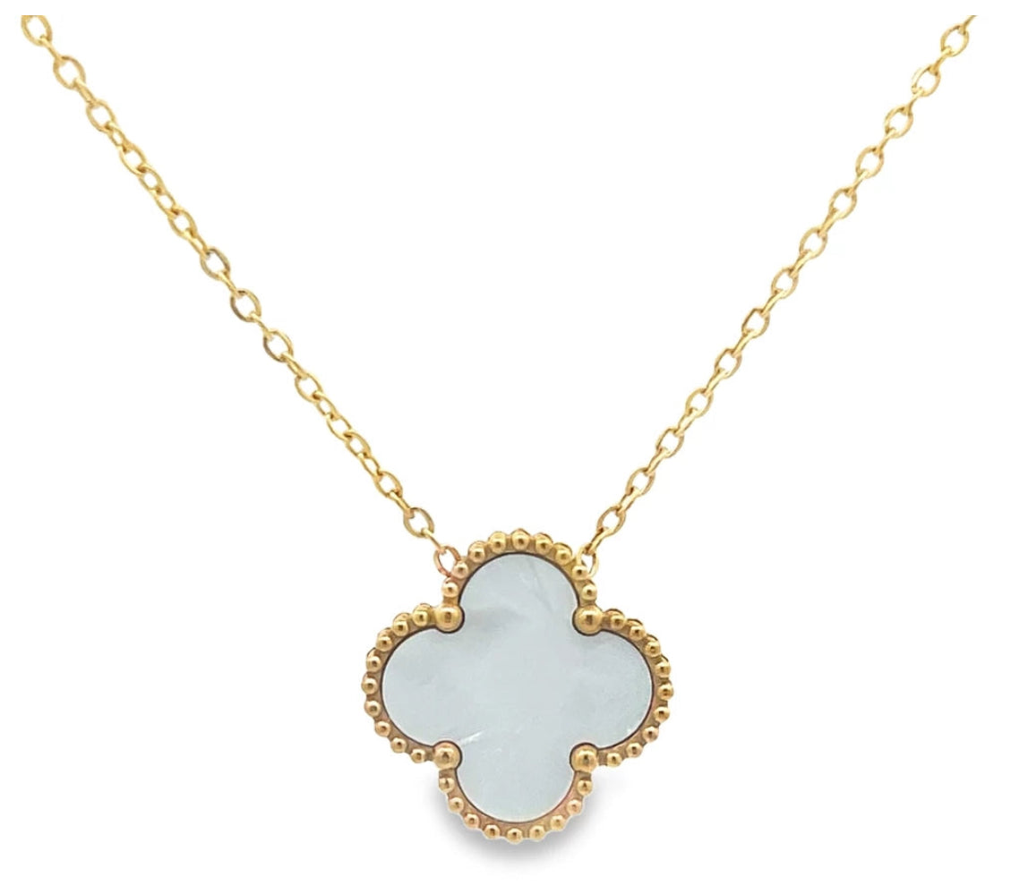 Byzantium Clover Necklace White