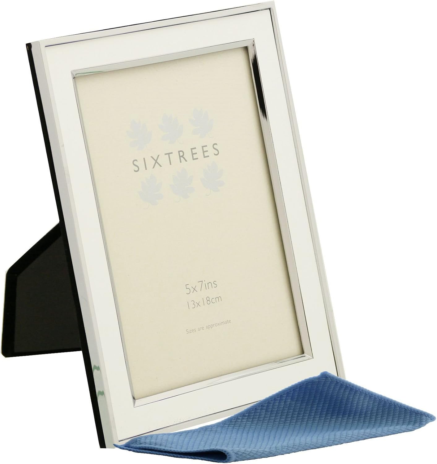 Sixtrees Photo Frame Abbey White Silver On Aluminium 5x7