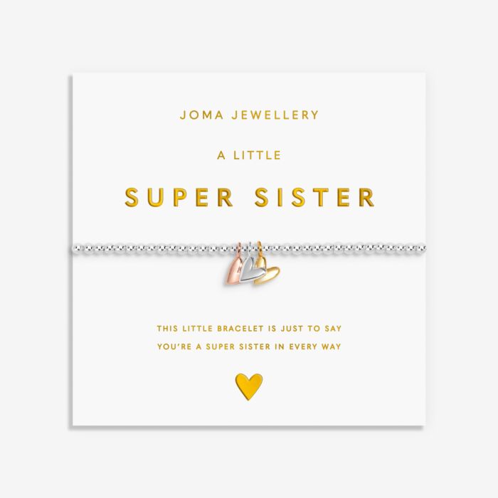 Joma Jewellery A Little Charmed Moments Super Sister Silver, Gold & Rose Gold Plated Bracelet