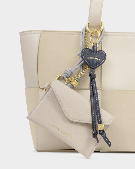 Katie Loxton Taya Woven Suedette Tote Bag Off White/Off White Suedette