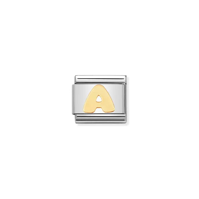 030101/01 Classic LETTER,S/Steel,Bonded Yellow Gold Letter A