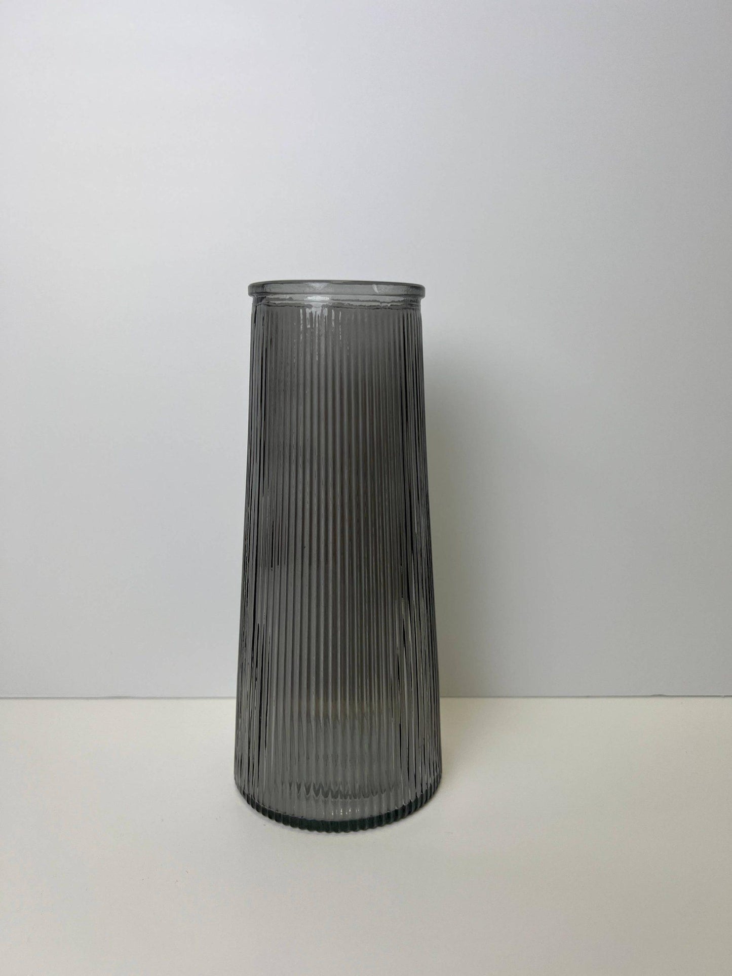 Satchville Vintage Green Tall Ribbed Vase