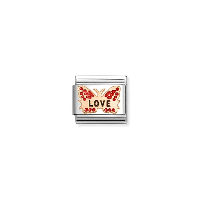 Nomination 9k Rose Gold Red Butterfly Love - 430202/47