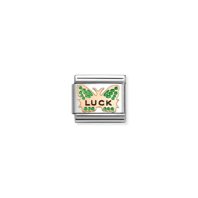 Nomination 9k Rose Gold GREEN Butterfly Luck - 430202/48