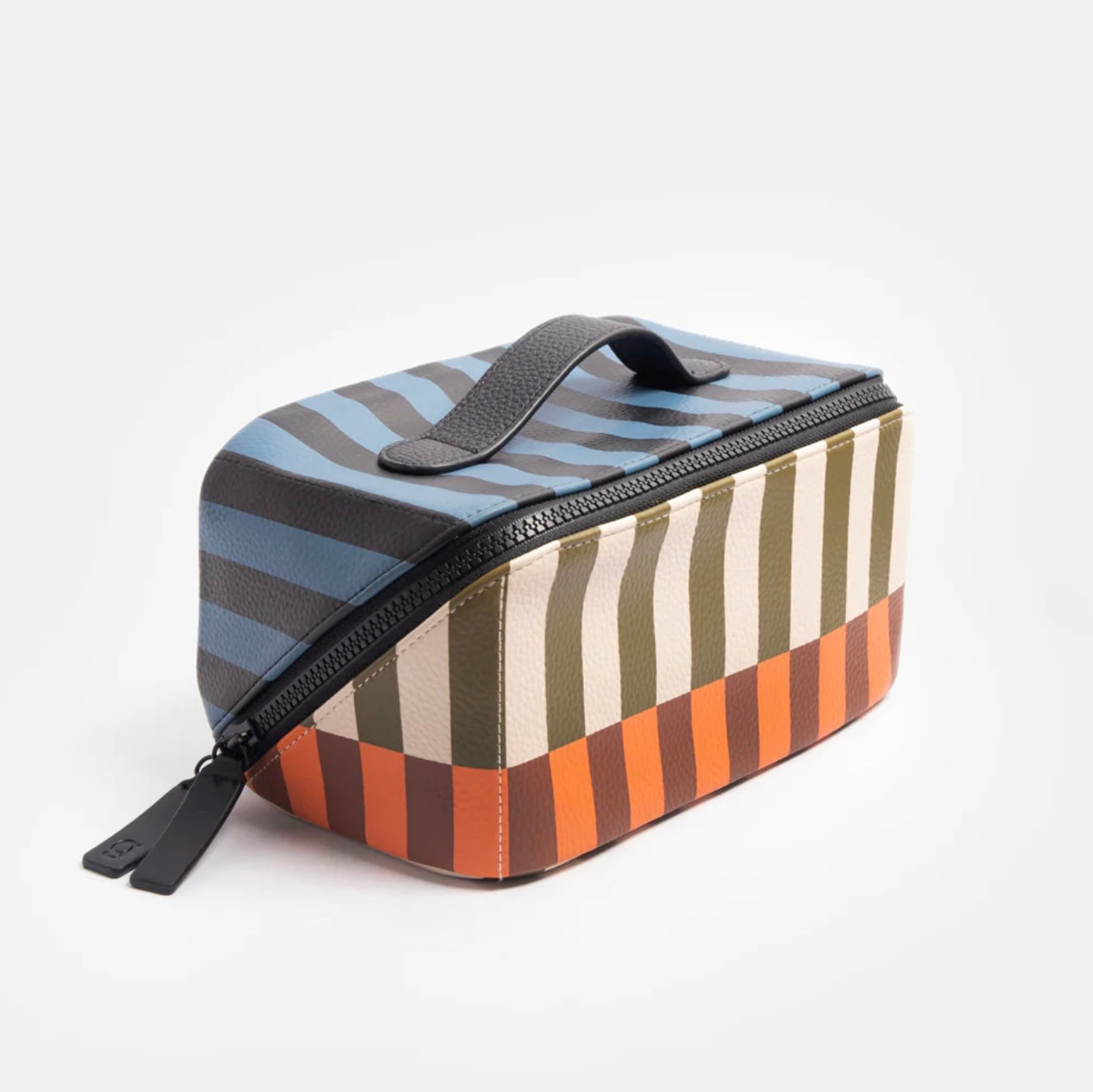 Caroline Gardner Large Wash Bag Stripe Diagonal Zip