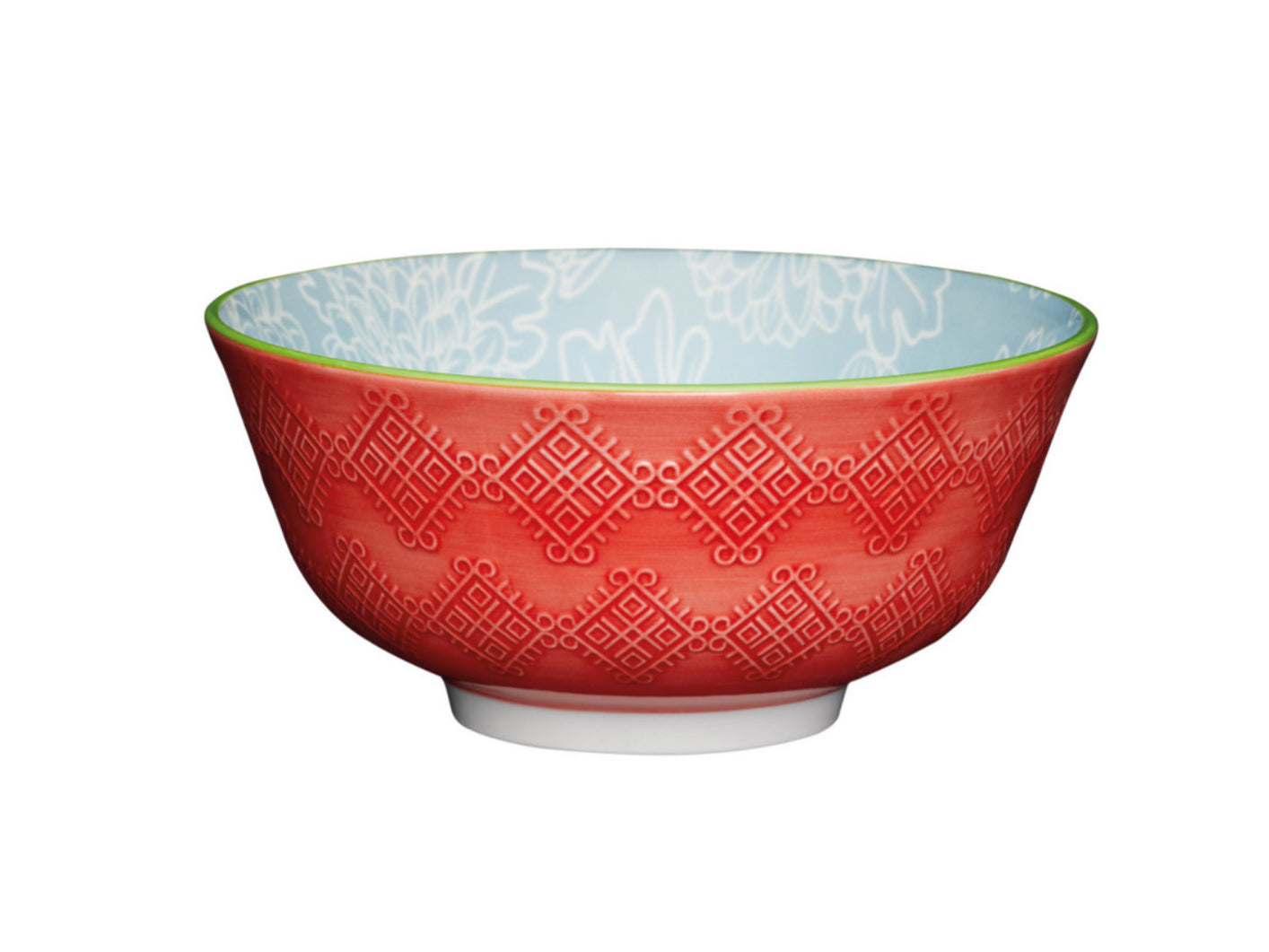 KitchenCraft Bowl Ceramic Leaf Print and Terracotta 16cm