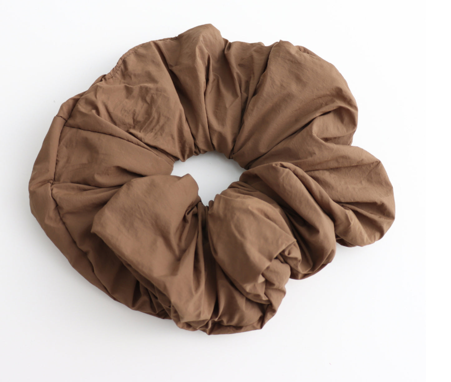 Oversized Quilted Scrunchie Brown
