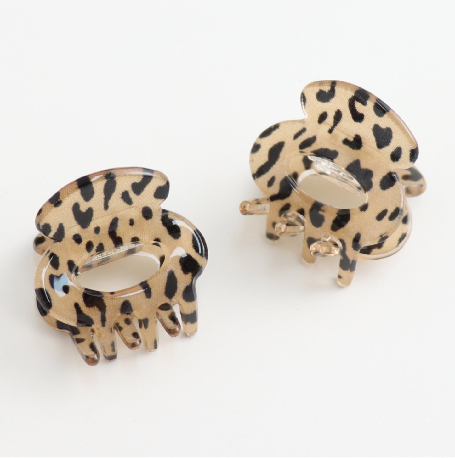 Hair Claws Twin Pack Cream Leopard