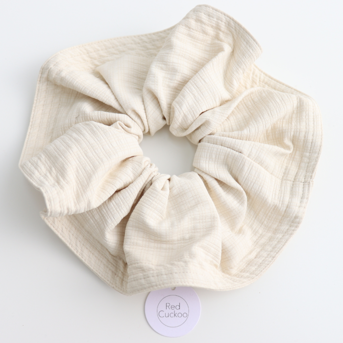 Red Cuckoo Oversized Scrunchie Cream