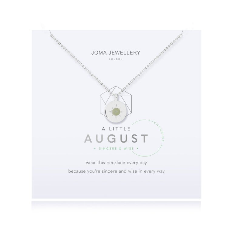 Joma Jewellery A Little Birthstone Necklace August Aventurine