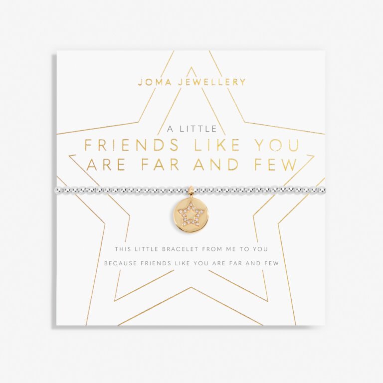 Joma Jewellery A Little Friends Like You Are Far and Few Silver and Gold Bracelet