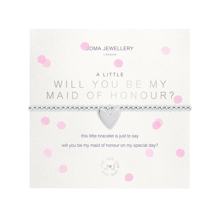Joma Jewellery A Little Will You Be My Maid Of Honour Bracelet Heart