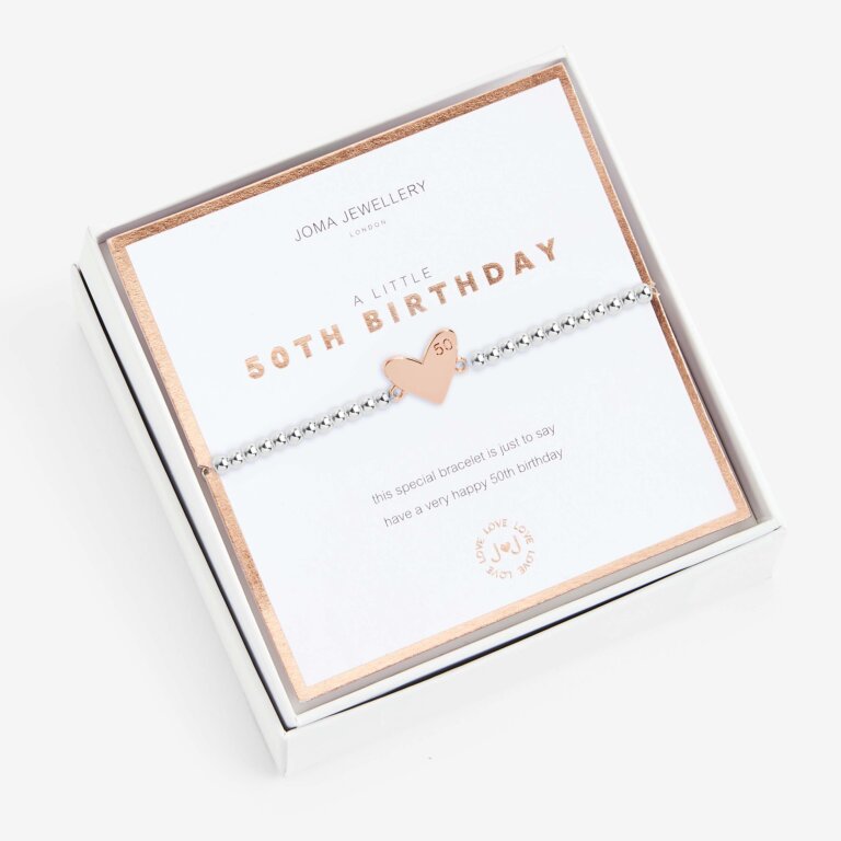 Joma Jewellery Beautifully Boxed A Little Happy 50th Birthday Bracelet