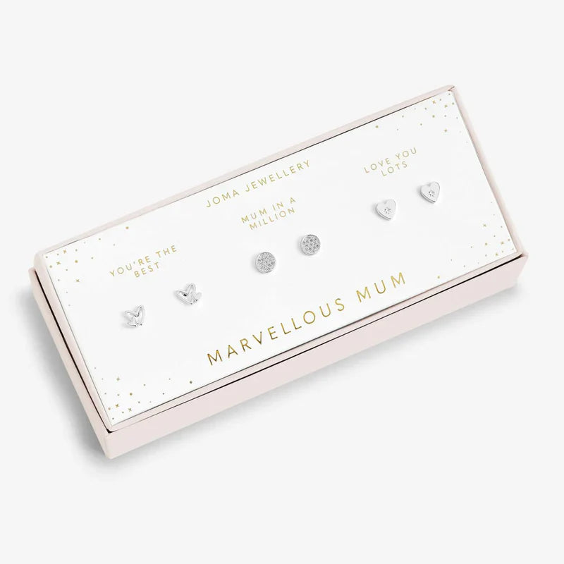Joma Jewellery Celebration Earring Set Marvellous Mum Silver Earrings Set of 3 Earrings