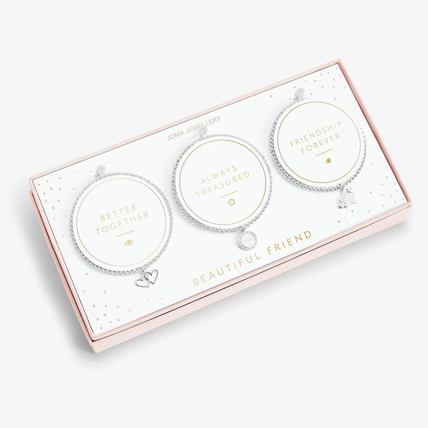 Joma Jewellery Celebration Set Beautiful Friend Silver Set of 3 Bracelets