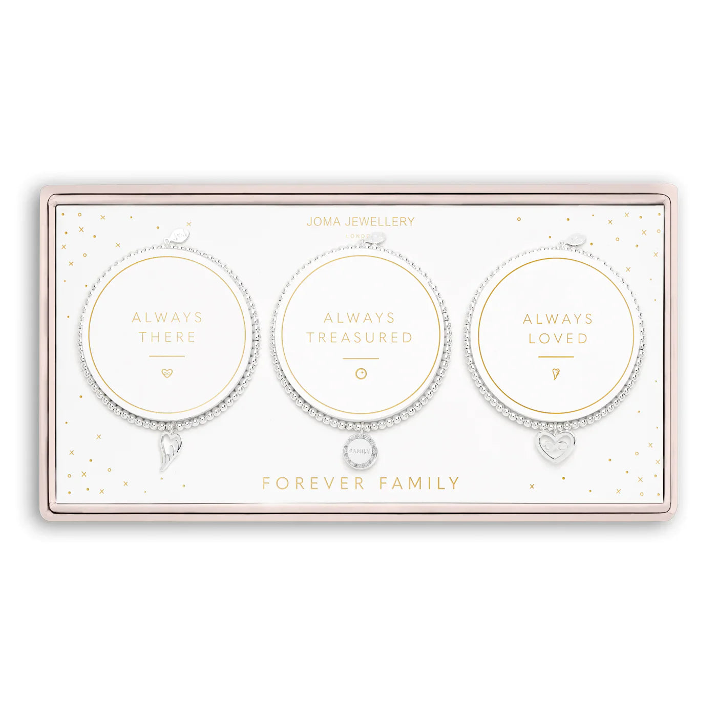 Joma Jewellery Celebration Set Forever Family Silver Set of 3 Bracelets