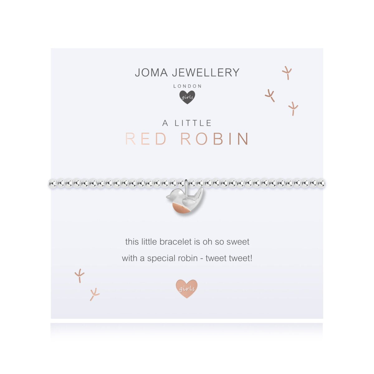 Joma Jewellery Childrens A Little Red Robin Bracelet