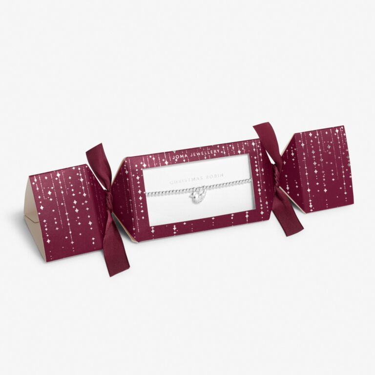Joma Jewellery Christmas Cracker Christmas Robin Silver Bracelet