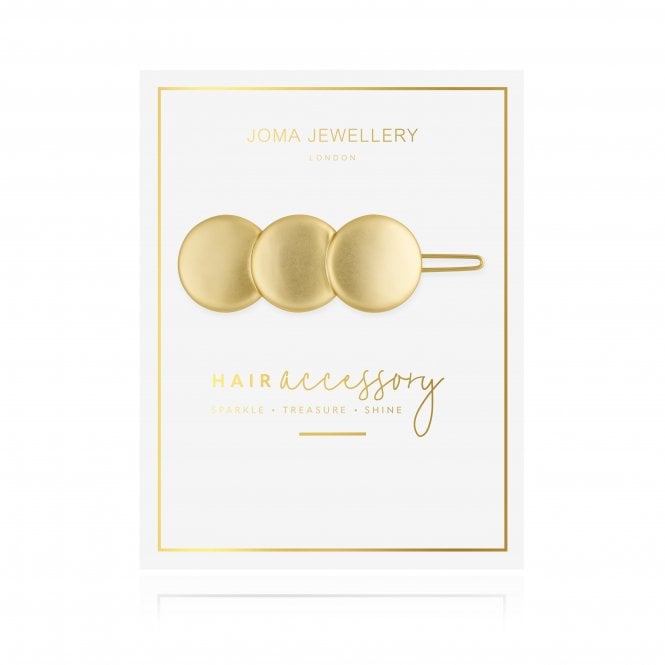 Joma Jewellery Hair Accesories Matte Linked Discs Hair Clip Gold