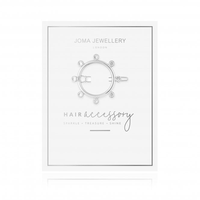 Joma Jewellery Hair Accessories CZ Loop Hair Clip Silver