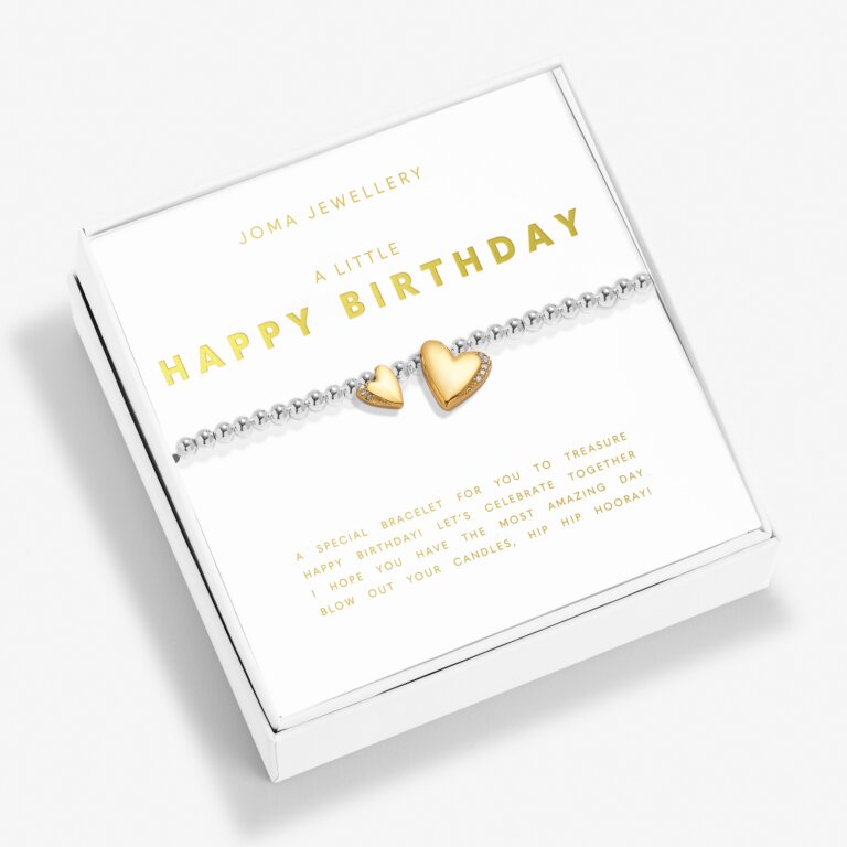 Joma Jewellery Boxed A Little Happy Birthday Silver And Gold Plated Bracelet