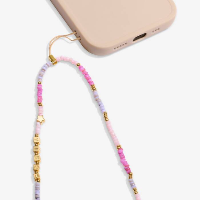 Joma Jewellery Happy Little Moments Phone Charm Good Vibes Gold Plated Phone Charm