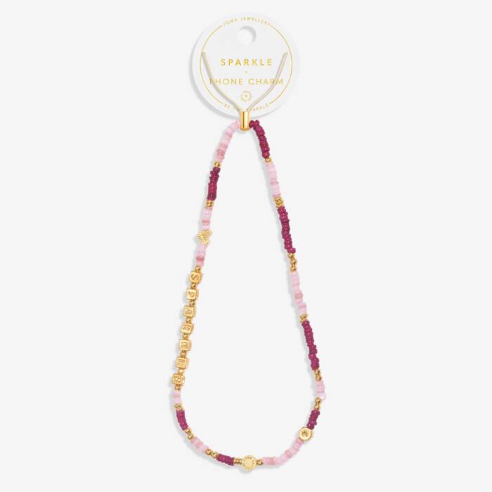Joma Jewellery Happy Little Moments Phone Charm Sparkle Gold Plated Phone Charm