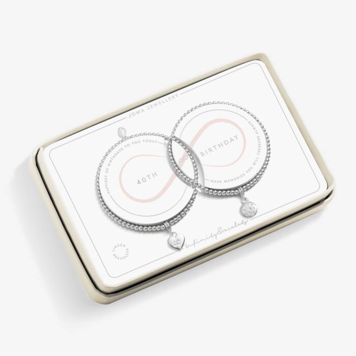 Joma Jewellery Infinity Bracelets 40Th Birthday Silver Plated Linked Bracelets