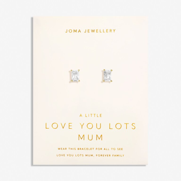 Joma Jewellery Love From Your Little Ones Love You Lots Mum Gold Plated Stud Earrings
