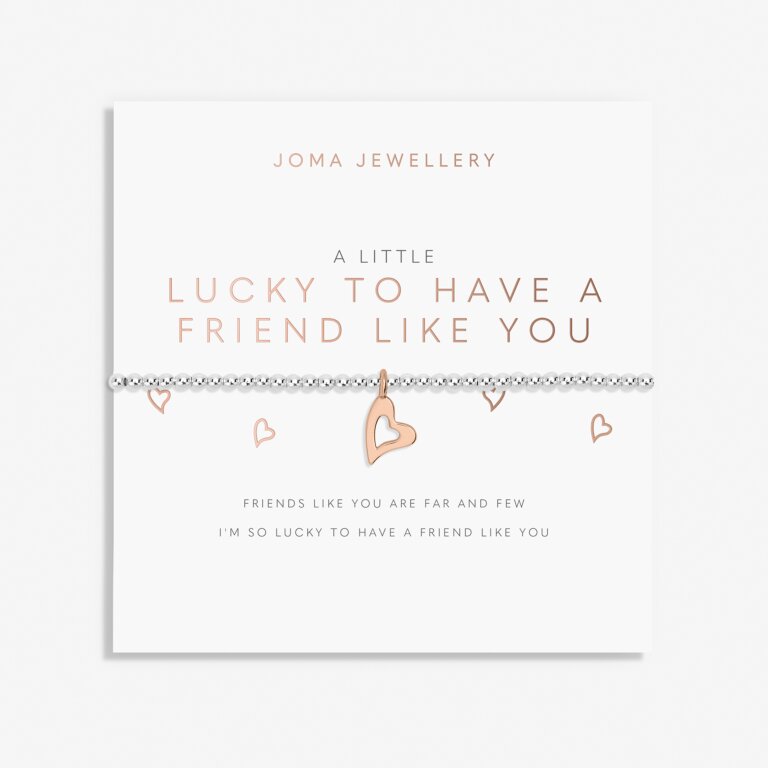 Joma Jewellery A Little Lucky To Have A Friend Like You Silver And Rose Gold Plated Bracelet