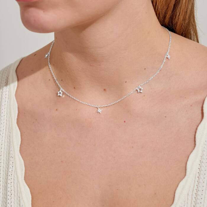 Joma Jewellery Mini Charms Stars Silver Plated Necklace