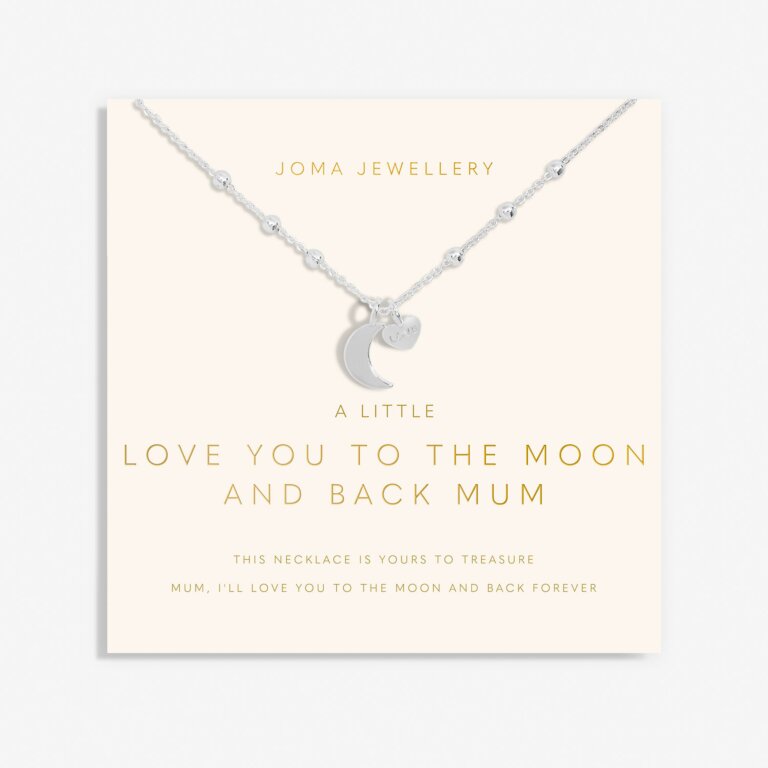 Joma Jewellery Mother's Day A Little Necklace Love You To The Moon And Back Mum Silver Plated Necklace