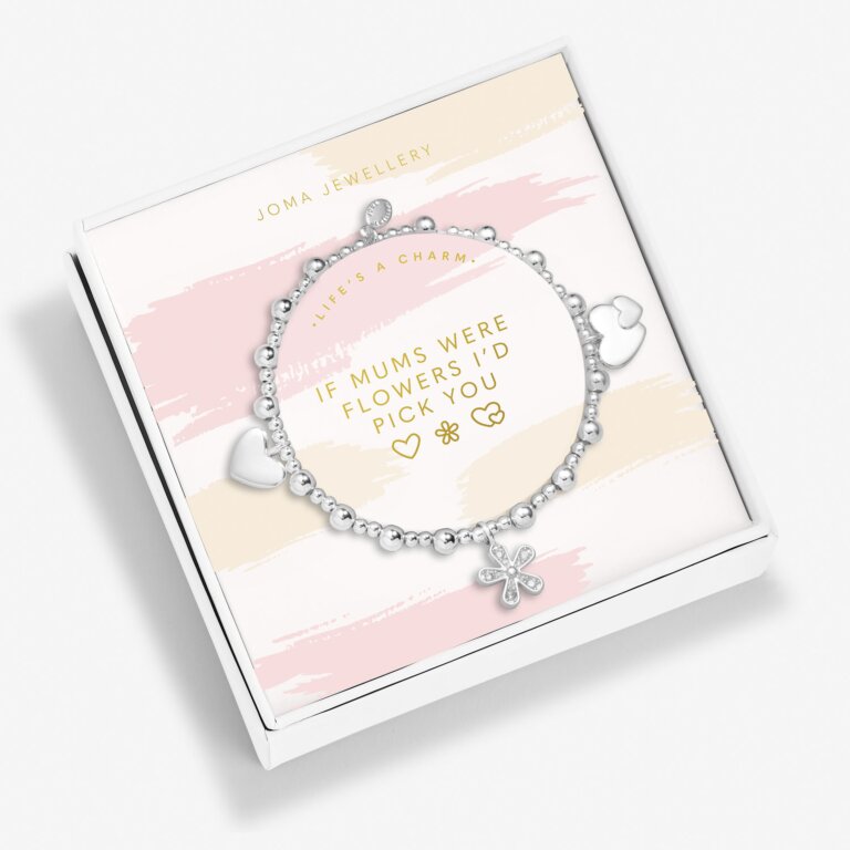 Joma Jewellery Mother's Day Life's A Charm If Mums Were Flowers I'd Pick You Silver Plated