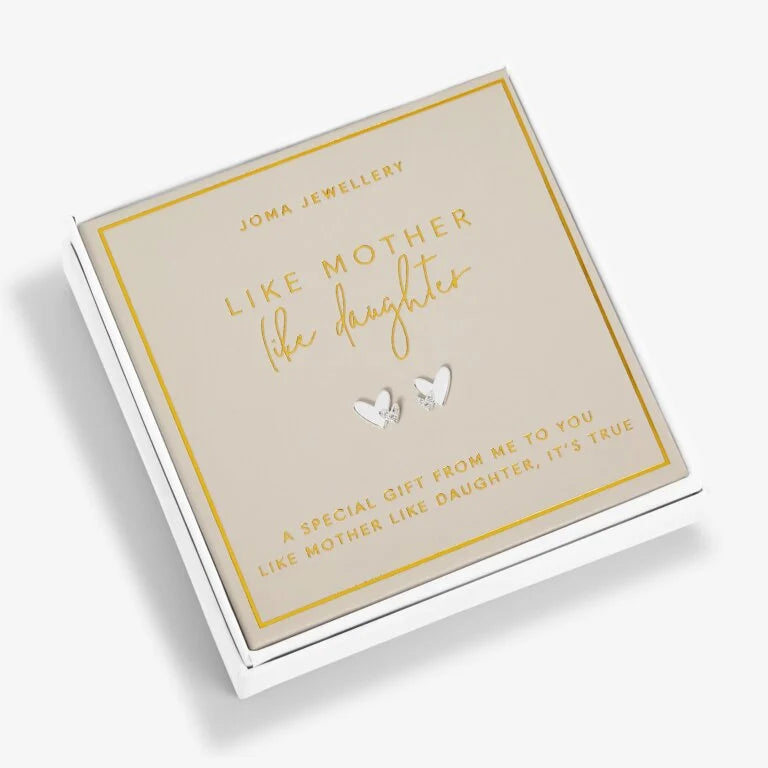 Joma Jewellery Mothers Day Boxed A Little Earrings Like Mother Like Daughter Silver Earring Box