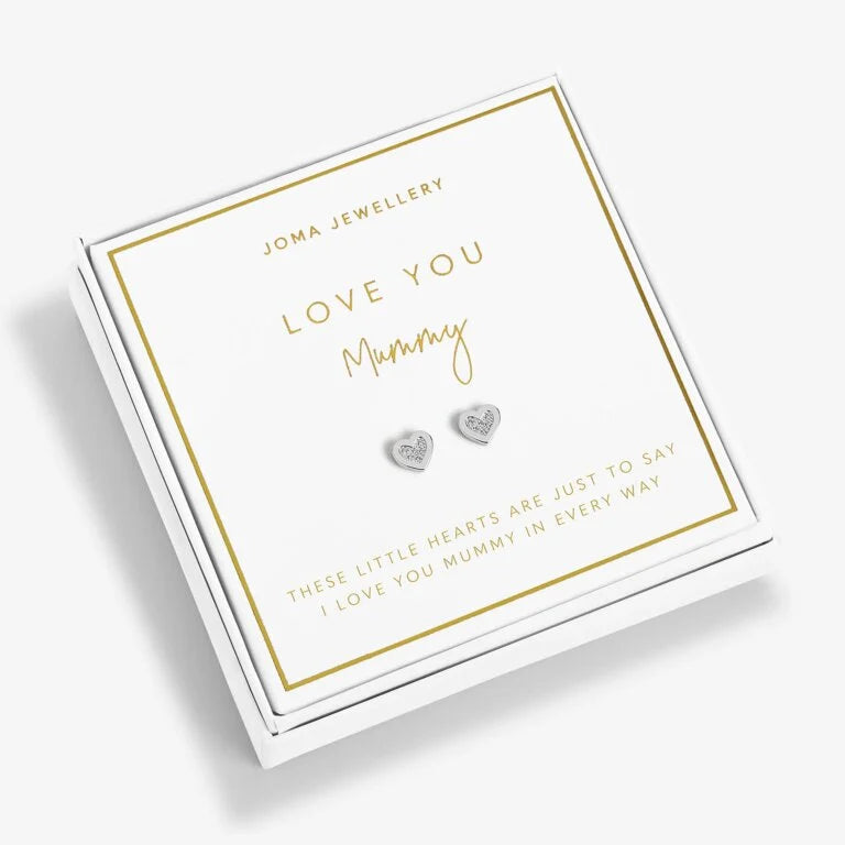 Joma Jewellery Mothers Day Boxed A Little Earrings Love You Mummy Silver Earring Box