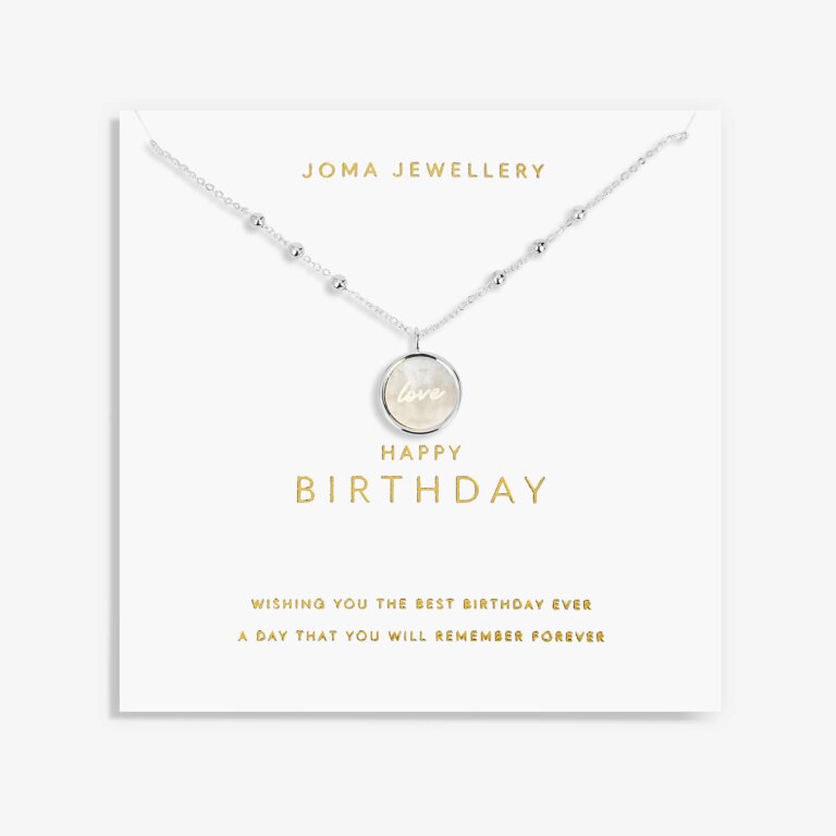 Joma Jewellery My Moments Happy Birthday Silver Necklace