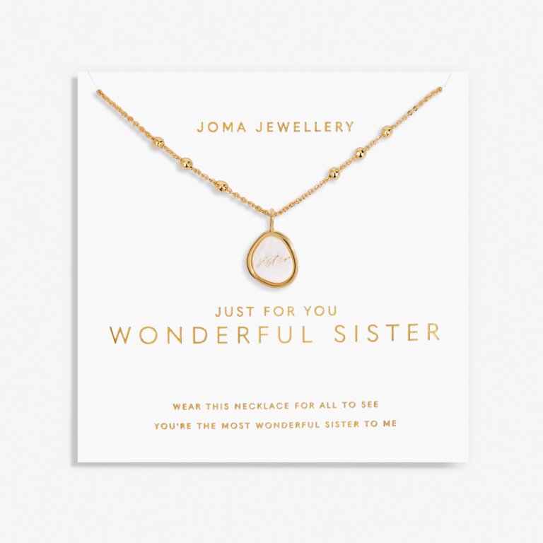 Joma Jewellery My Moments Just For You Wonderful Sister Gold Necklace
