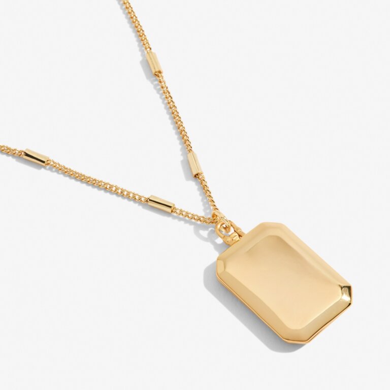 Joma Jewellery My Moments Lockets Follow Your Dreams Rectangle Gold Necklace