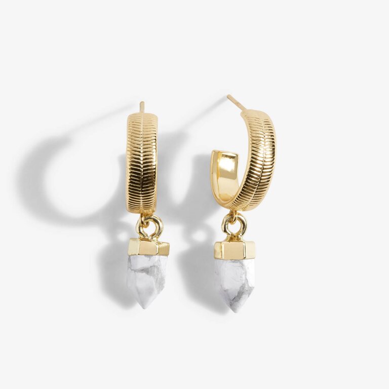 Joma Jewellery Riva Karma Howlite Hoop Earrings