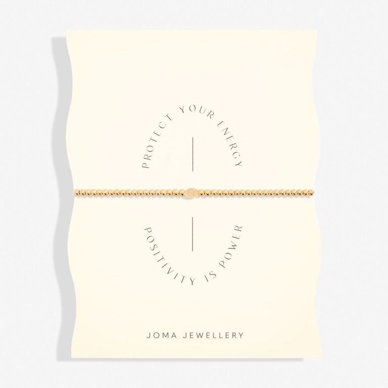 Joma Jewellery Share Happiness Protect Your Energy, Positivity Is Power Gold Plated Bracelet