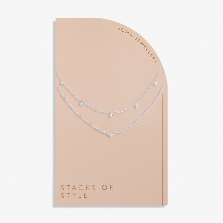 Joma Jewellery Stacks Of Style CZ Silver Necklace