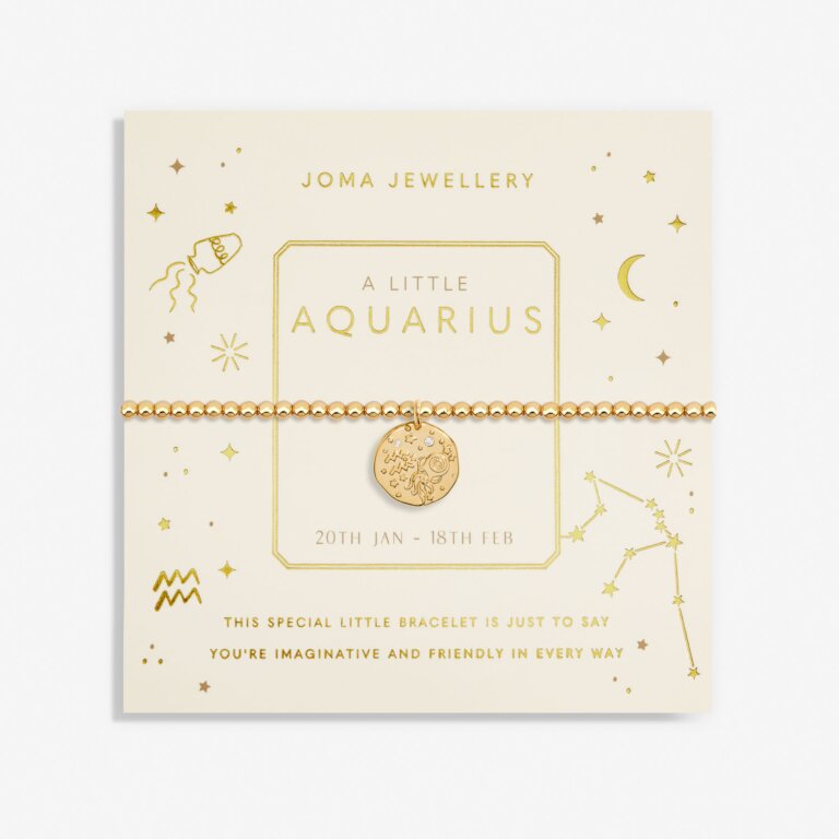 Joma Jewellery Star Sign A Little Aquarius Gold Plated Bracelet