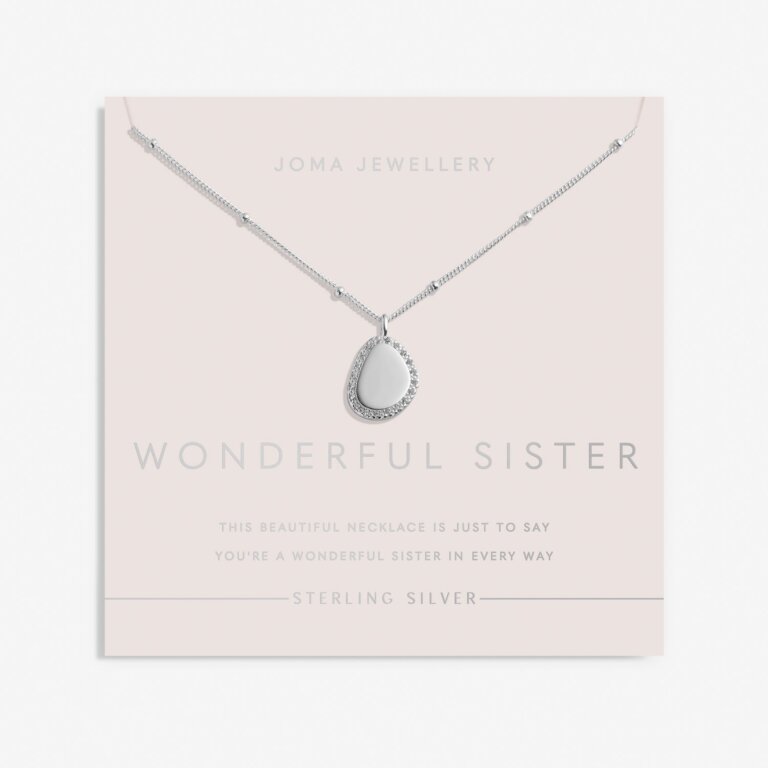 Joma Jewellery Sterling Silver Wonderful Sister Pebble Necklace