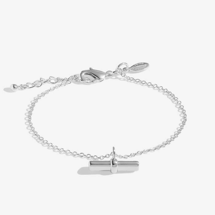 Joma Jewellery Style Stories Heart T-Bar Silver Plated Bracelet