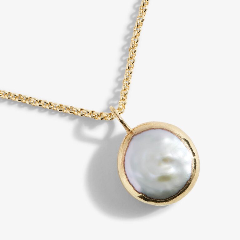 Joma Jewellery Summer Solstice Coin Pearl Gold Necklace