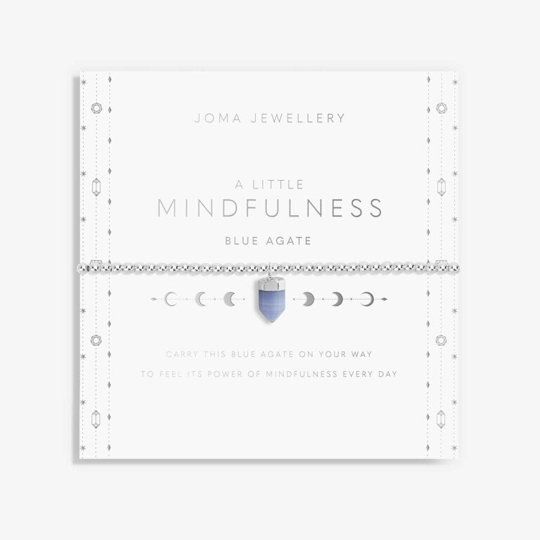 Joma Jewellery Affirmation Crystal A Little Mindfulness Blue Agate Silver Bracelet