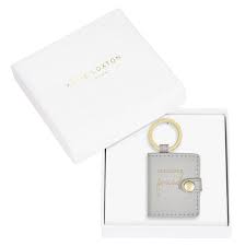 Katie Loxton Beautifully Boxed Photo Keyring Fabulous Friend Grey