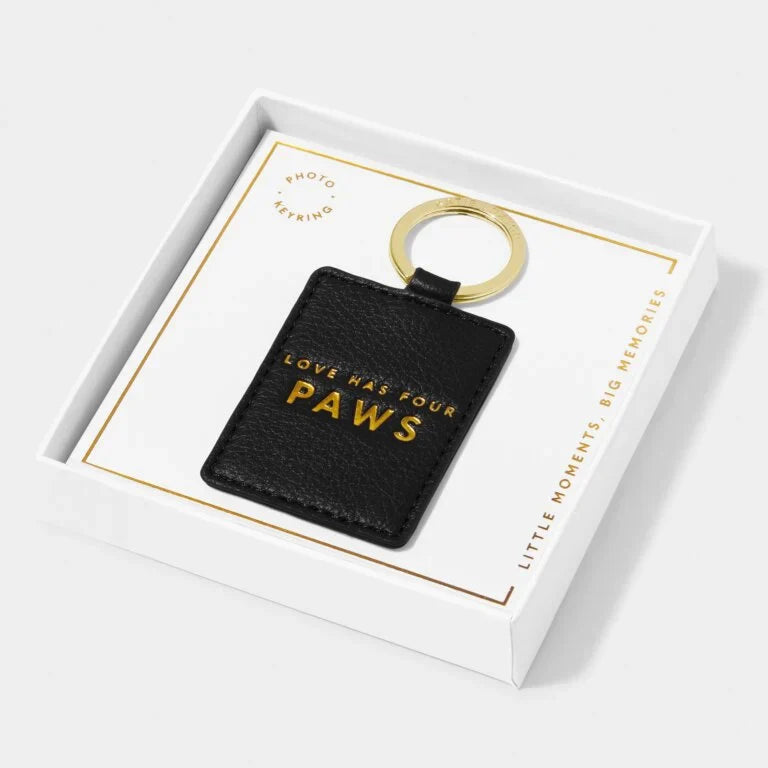Katie Loxton Beautifully Boxed Photo Keyring Love Has Four Paws Black