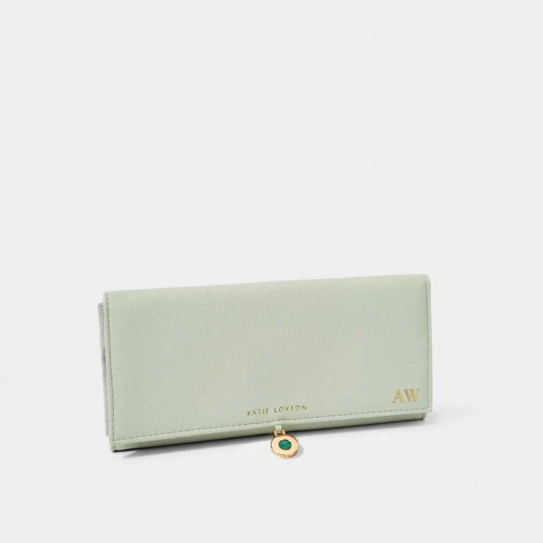 Katie Loxton Birthstone Jewellery Roll August Light Sage