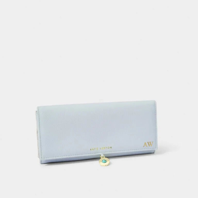 Katie Loxton Birthstone Jewellery Roll December Light Blue